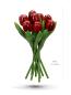 Preview: 2x Tulip bouquet made of wood - 9 hand-painted wooden tulips, 20 cm tall, red/aubergine, wooden flower decoration, made in Holland
